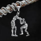 Kung Fu Combat Fight Pendant Necklace — Stainless Steel