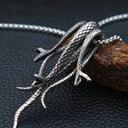 Three-Headed Snake Pendant — Stainless Steel