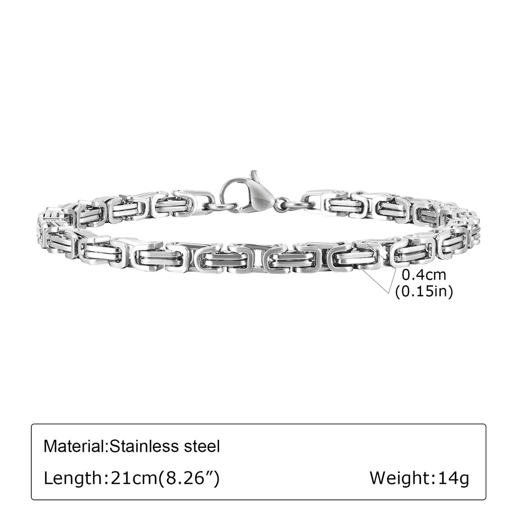 Braided Link Chain Bracelet — Silver