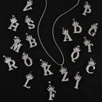 Freetry 26 Letters A-Z Zircon Crown Pendant Necklace for Women Men Punk Initial Alphabet Necklaces Hip Hop Choker Chain