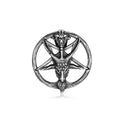 Gothic Vintage Pentagram Satanic Sheep Pendant Necklace For Men Punk Stainless Steel Biker Animal Necklaces Amulet