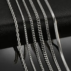 Braided Link Chain Choker Necklace — Stainless Steel