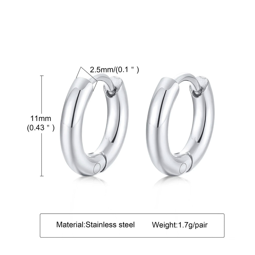 Minimal Hoop Earring — Stainless Steel