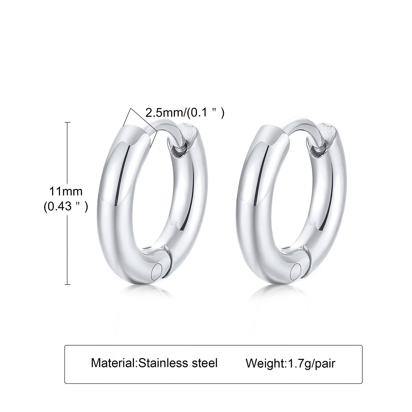 Minimal Hoop Earring — Stainless Steel