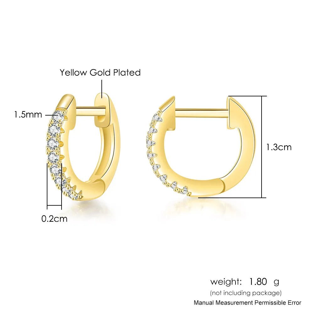 Iced Out Hoop Earrings Stainless Steel CZ
