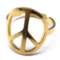Peace Symbol Silver Ring — Stainless Steel