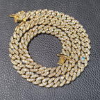 Fashion Hip Hop Miami Cuban Necklace Chain Full Diamonds 9mm 12mm 15mm 20mm 24mm Pendant Chains Long Buckle Closure Jewelry Gift