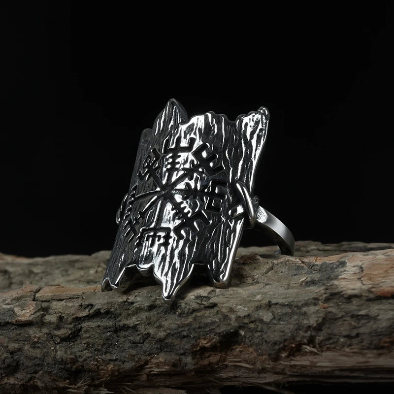 Boyfriend Gift Fashion Viking Compass Runic Rings Men Vintage Nordic Totem Odin Men Good Detail Anel Fashion Jewelry