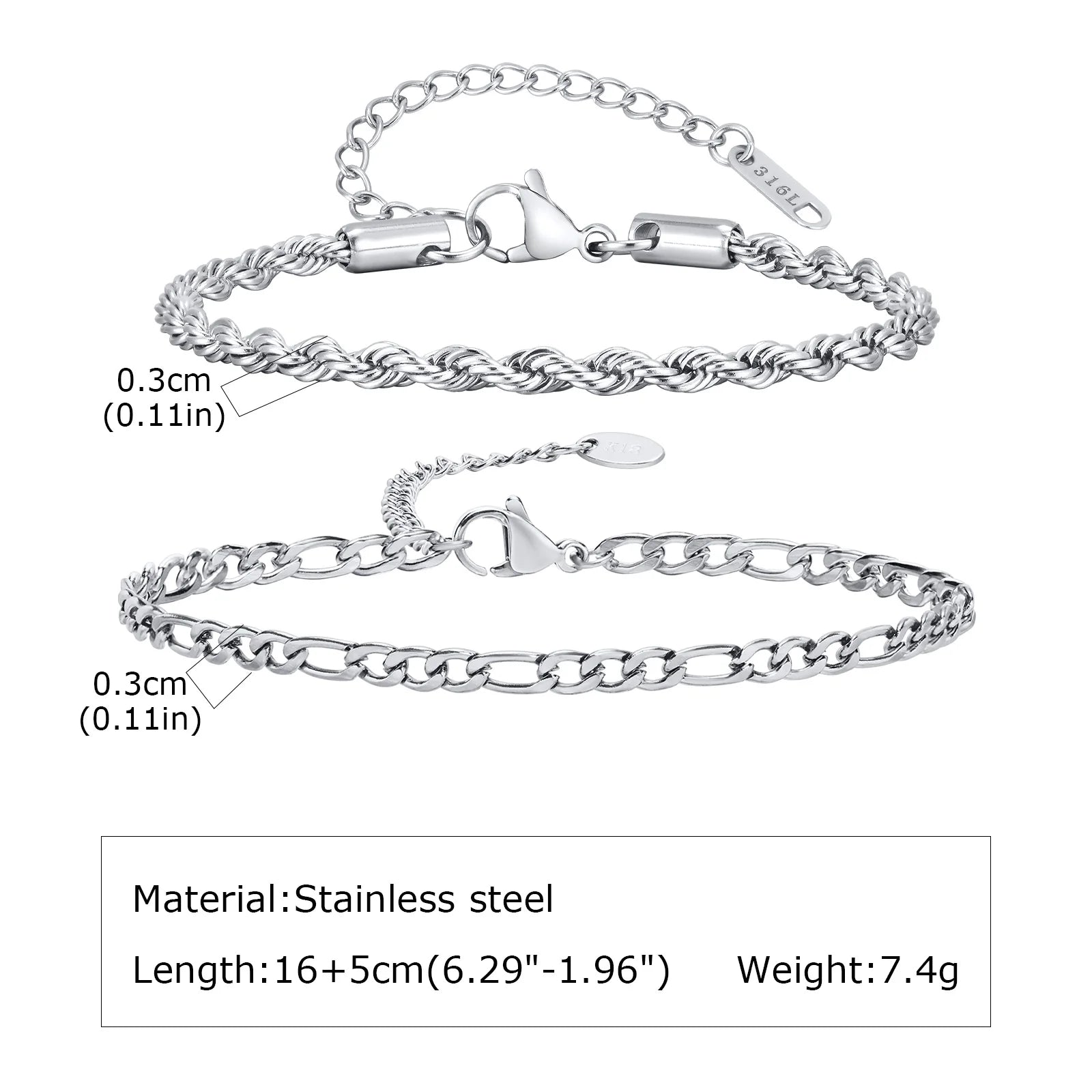 Minimal Thin Chain Bracelet — Stainless