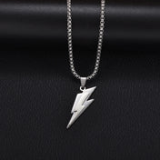 Stainless Steel Lightning Box Chain Pendant Necklace