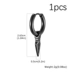 Viking Spearhead Dangle Hoop Earrings — Stainless Steel