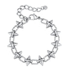 Gothic Spike Rivet Link Bracelet — Stainless Steel