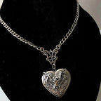 Gothic Bat Locket Pendant Necklace — Stainless Steel