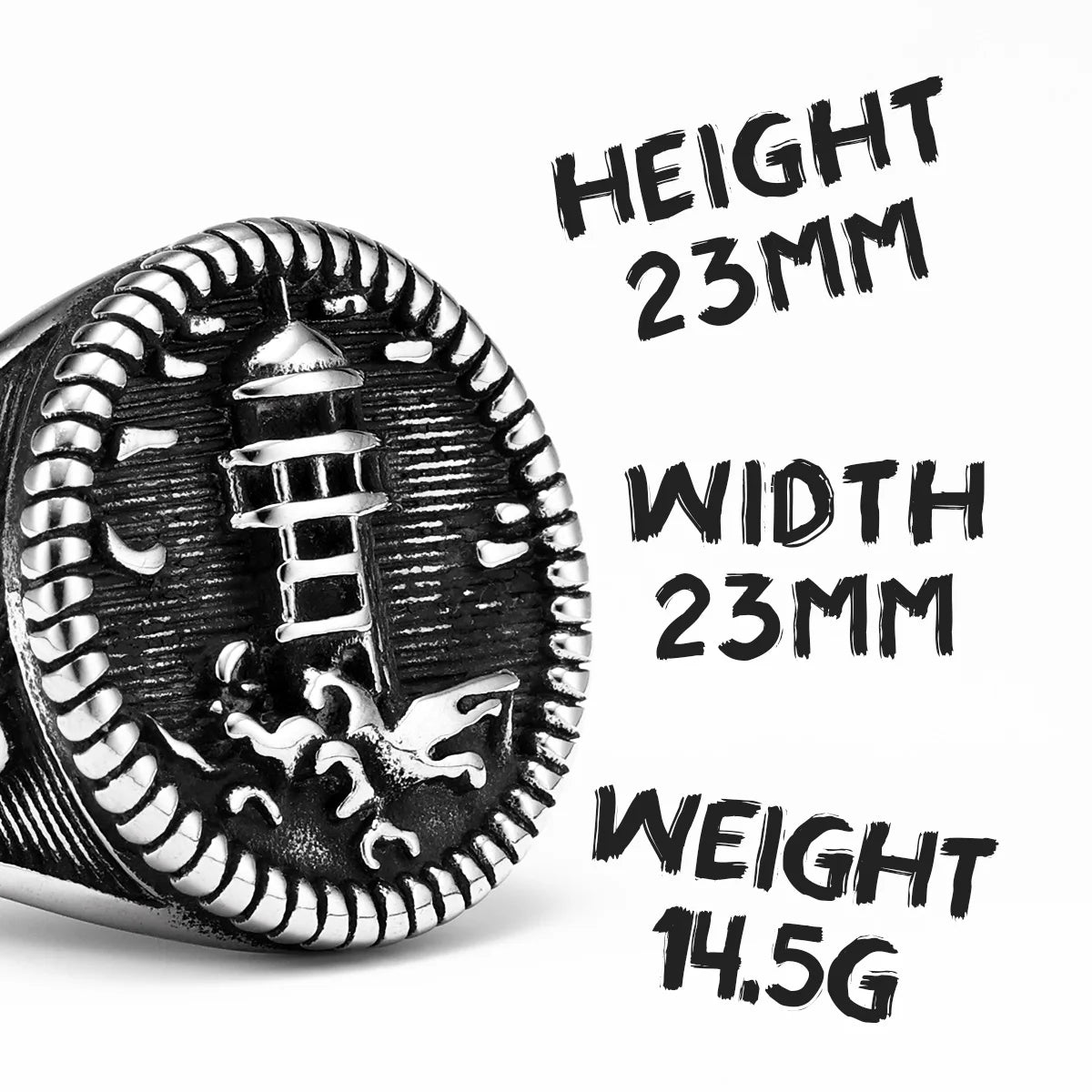 Lighthouse Anchor Ring — Stainless Steel