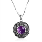 10MM Stone Round Pendant Necklace Silver High Quality Natural Tiger Eye Rhodochrosite Wedding Gift Luxury Jewelry