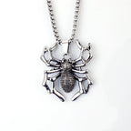 Stainless Steel Vintage Spider Pendant Necklace