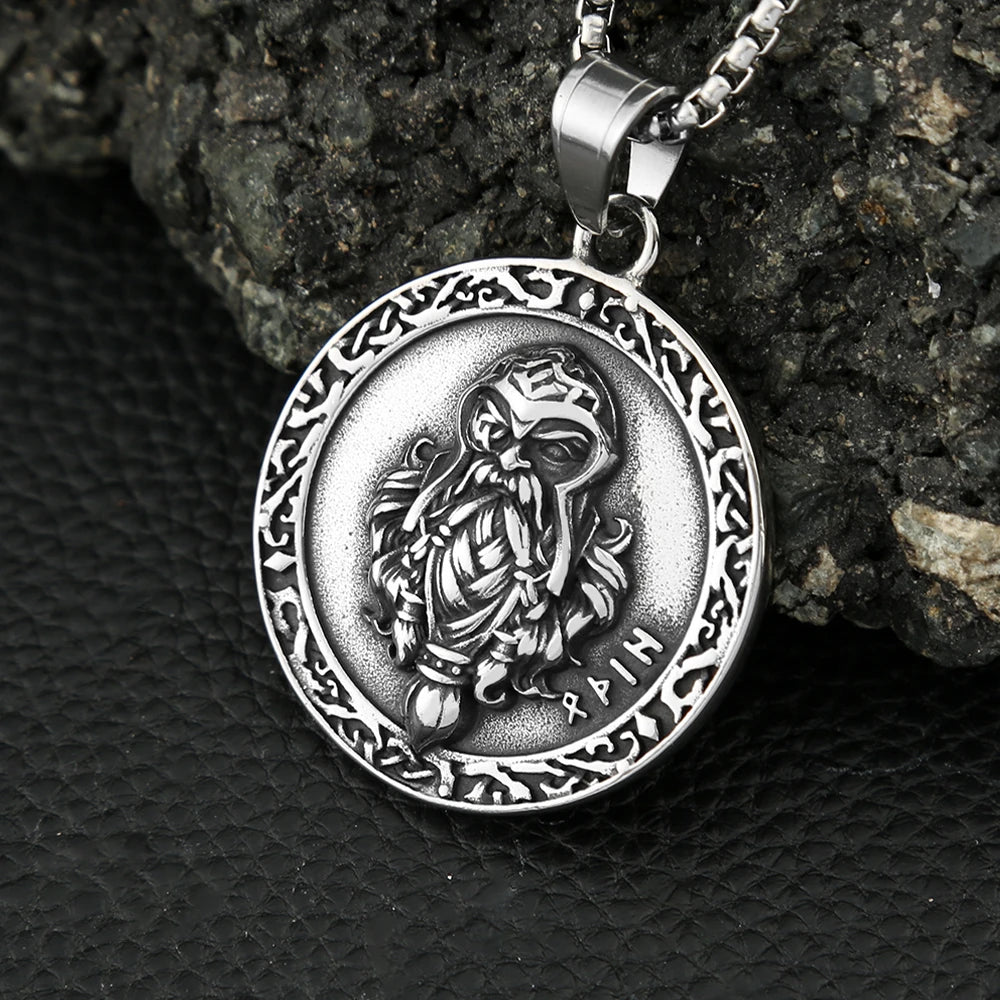 Odin Steel Pendant Vintage Vikings Piracy Nordic