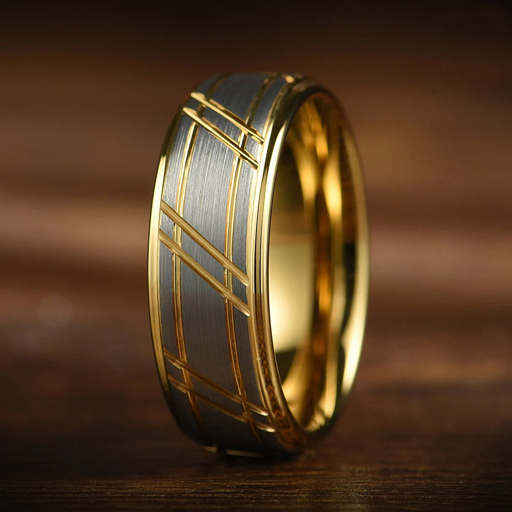 Fashion Black Stainless Steel Rings for Men With Guitar String Inlay Guitarist Ring For Musician Wedding Jewelry Drop