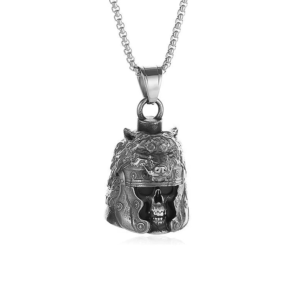 Viking Wolf Bell Pendant — Stainless Steel