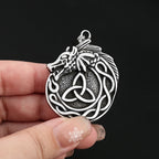 Dragon Celtic Knot Pendant — Stainless Steel