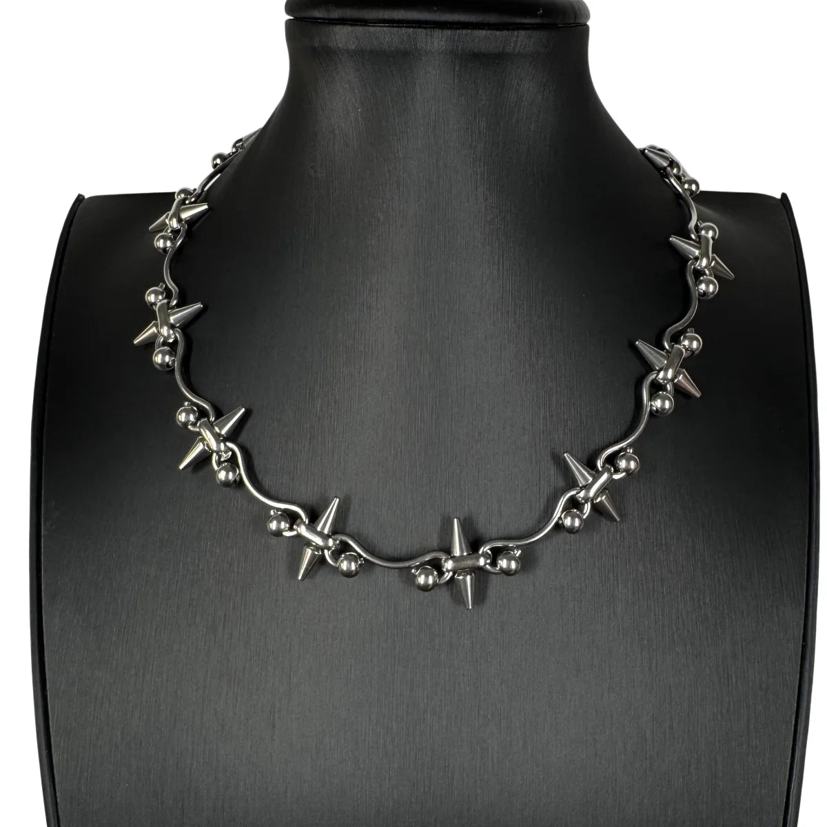 Punk-Style Personalized Rock Spiked Patchwork Necklace Cool Trendy Geometric Necklace Gothic Y2K Charm Accessori