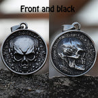 2-Side Skull Pendant Necklace — Stainless Steel