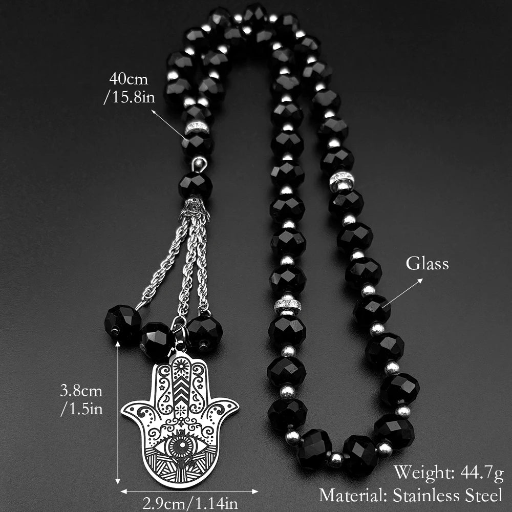 Hamsa Hand Pendant Necklace — Stainless Steel