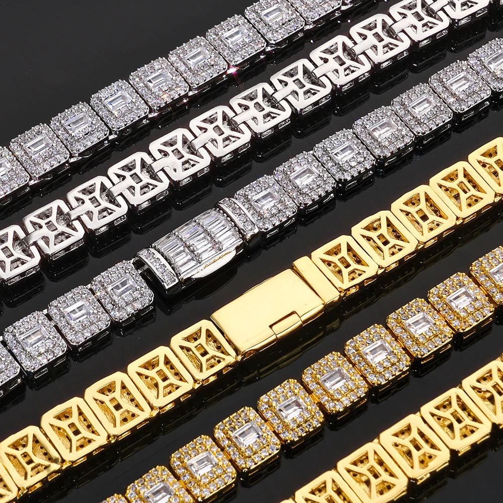 Tennis Chain Necklace Stainless Steel 7.5MM Cluster