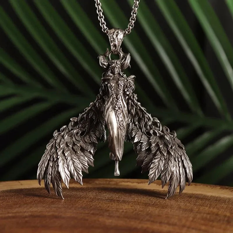 Seraph Warrior Pendant Necklace — Zinc Alloy