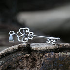 Gothic Key Pendant Necklace — Silver