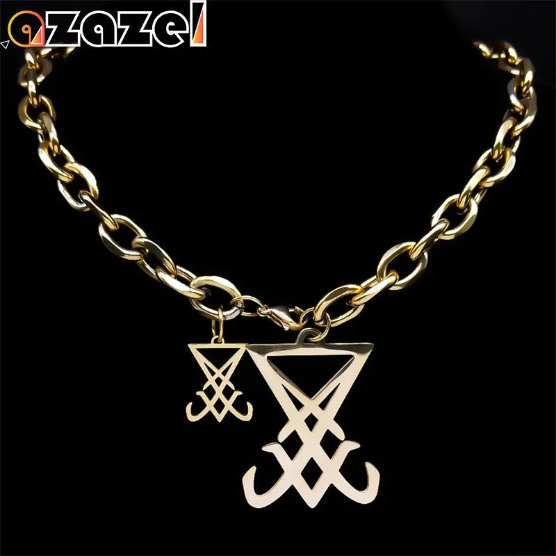 Lucifer Sigil Pendant Necklace — Stainless Steel