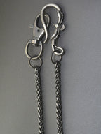 Unique Punk gunmetal black biker jean pants snake basket chain eagle belt clip swivel claw clip keychain EDC gift