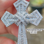 Iced Out Cross Pendant Baguette CZ Jesus
