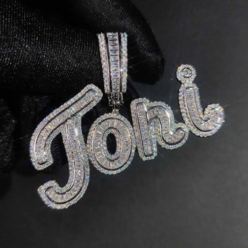 Iced Out Letter Initial Necklace Name