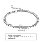Sword Dagger Chain Link Bracelet — Stainless Steel