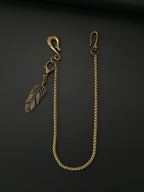 Indian Feather Keychain Pants Chain 5mm Snake Chain 22 Inch