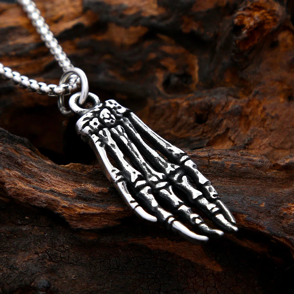 Skull Motorcycle Steel Pendant Demon Hand Halloween