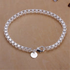 Twisted Chain Bracelet for Men & Women — Silver-Tone, Simple