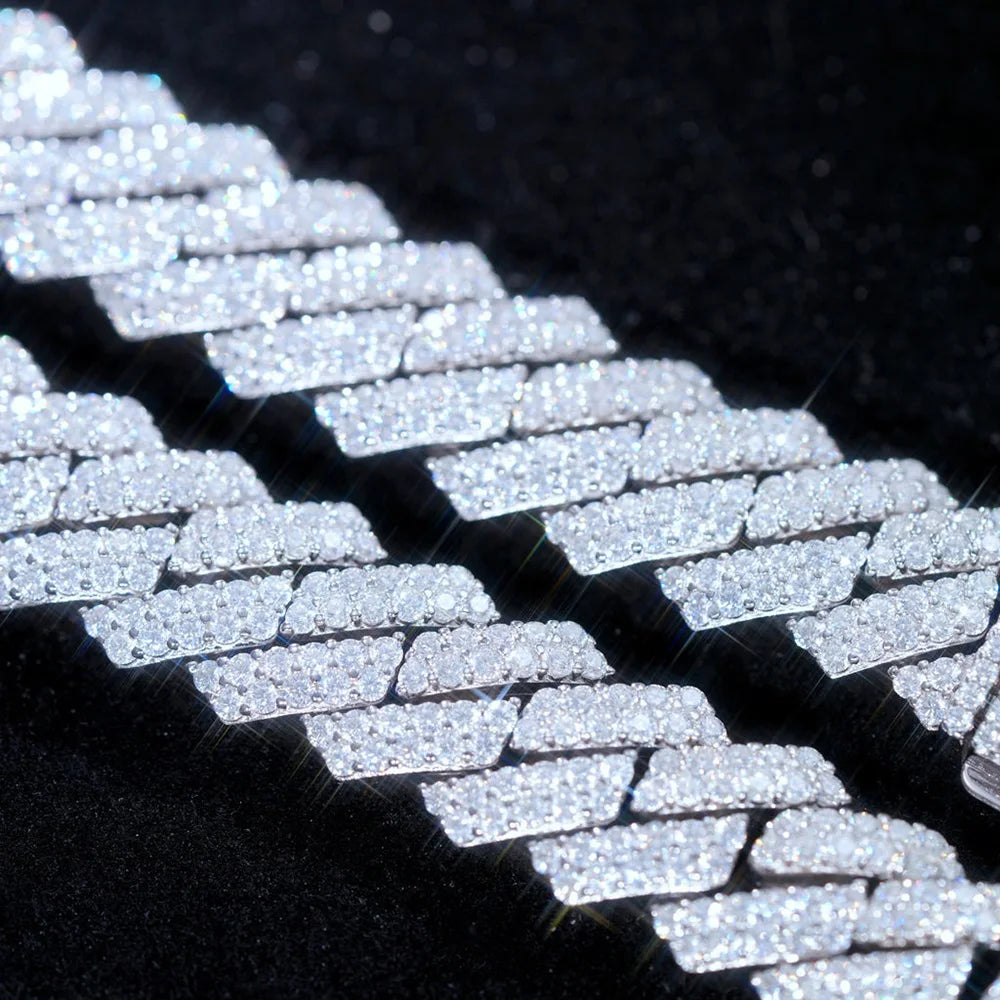 Gold Cuban Chain Necklace Moissanite 12MM Iced Out