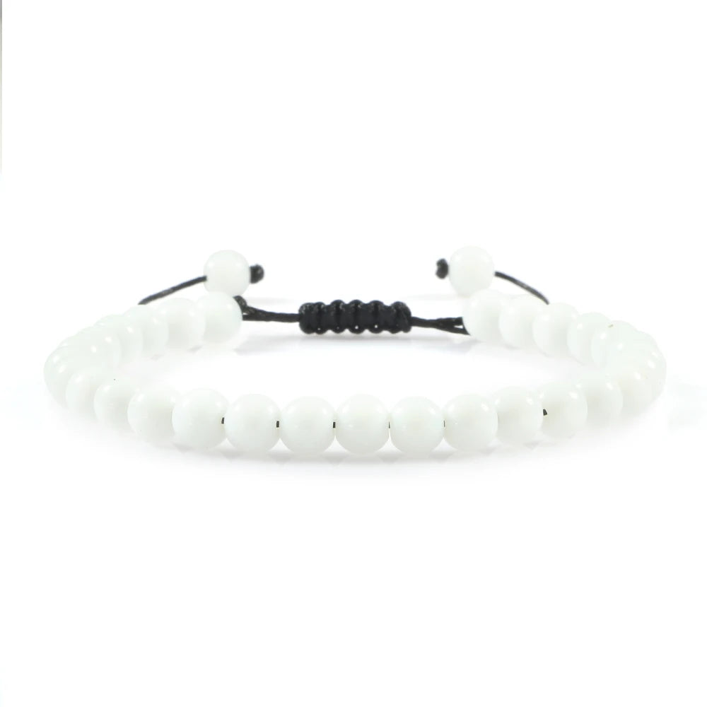 Beaded Bracelet 4 6 8mm Natural Stone Shiny Black Onyx Beads Bracelets & Bangles Adjustable Size Obsidian Wrist Jewelry