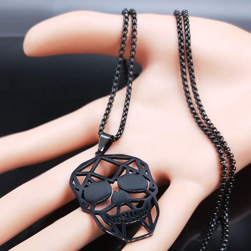 Goth Cool Skull Neck Pendant Stainless Steel Chain Necklace Hip Hop Rock Necklaces Jewelry acero inoxidable joyeria