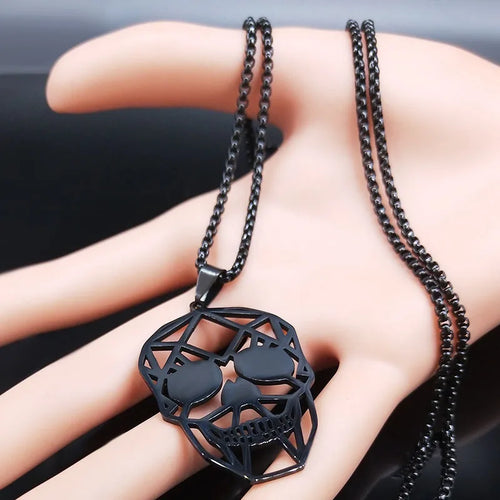 Goth Cool Skull Neck Pendant Stainless Steel Chain Necklace Hip Hop Rock Necklaces Jewelry acero inoxidable joyeria