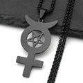 Star Steel Pendant Inverted Mercury Pentagram
