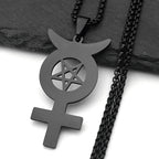 Star Steel Pendant Inverted Mercury Pentagram