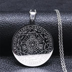 Seven Archangels Amulet Stainless Steel Necklaces Men Seal of Salomon Talisman Christian Protection Jewelry collar