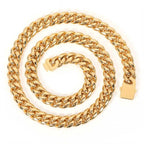 8-16mm 316L Stainless Steel Chain Hip Hop Jewelry Curb Miami Cuban Link Chain Necklace Bracelet Gift for Men Women