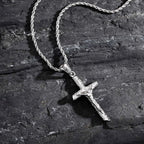 Religious Cross Jesus Pendant Necklace for Men Women, Non-Fading Stainless Steel Chains Choker, Prayer Faith Jewelry