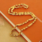 AU999 Hexagonal Column Necklace Men's 24K Gold - Shiny surface, non-deformable, value-preserving, top jewelry for men