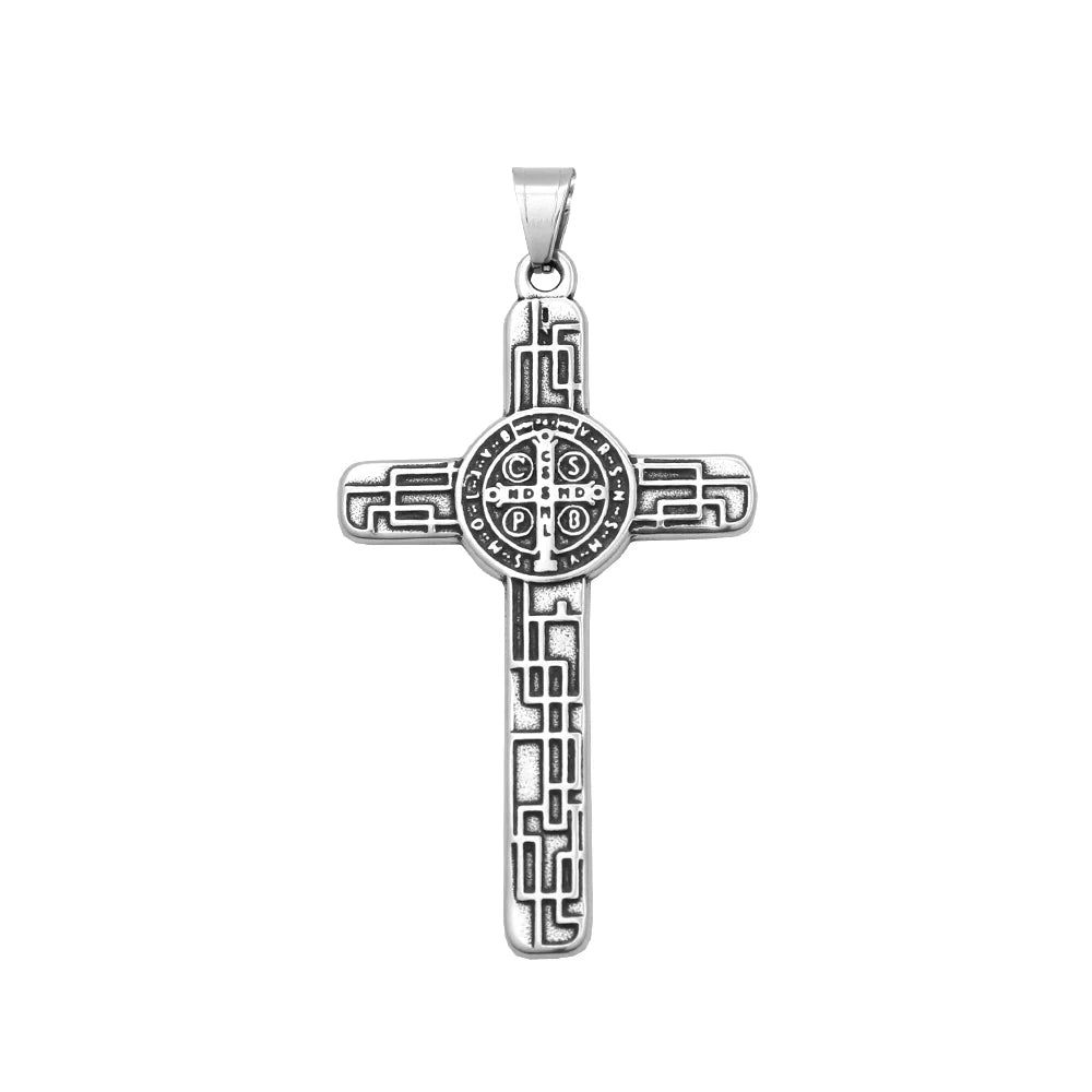 Vintage Jesus Cross Pendant — 316L Stainless Steel