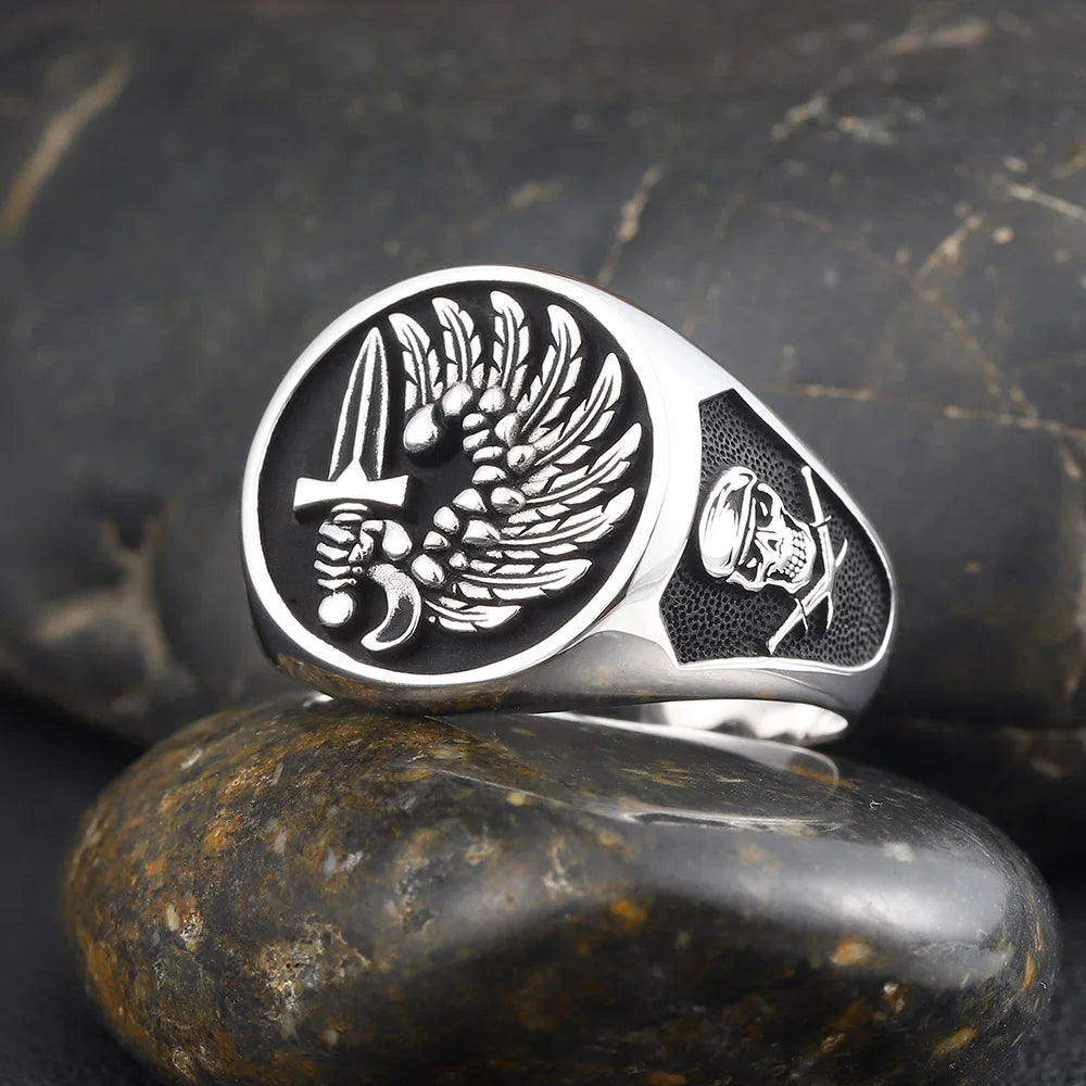 Lorraine Cross Skull Ring — 925 Silver